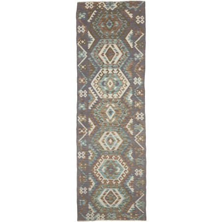 Rug Kilim Afghanistan 90x293 Grey Brown