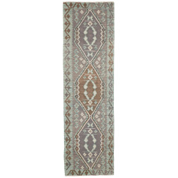 Rug Kilim Afghanistan 84x295 Teal Grey-brown