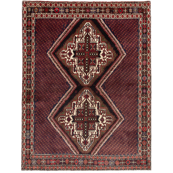 Hand Made Rug Shahreza Persia 136x178 Burgundy