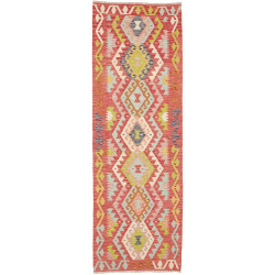 Rug Kilim Afghanistan 80x245 Terracotta Red Blu