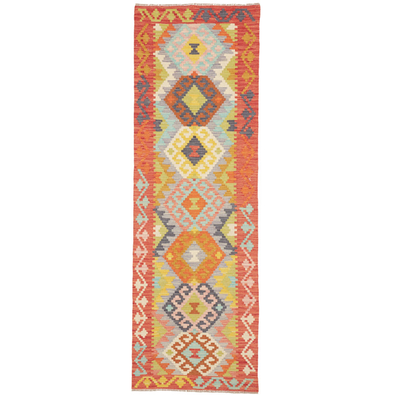 Rug Kilim Afghanistan 78x243 Coral Red Orange