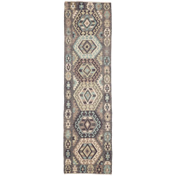 Rug Kilim Afghanistan 81x298 Charcoal Grey Mute