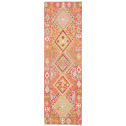 Rug Kilim Afghanistan 71x243 Terracotta Red Gre