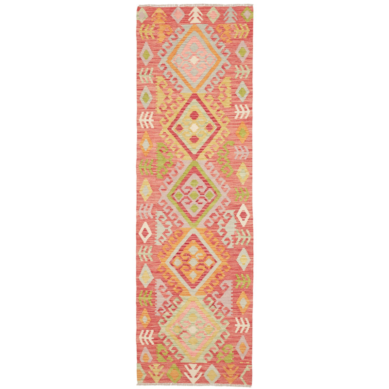 Rug Kilim Afghanistan 71x243 Terracotta Red Gre
