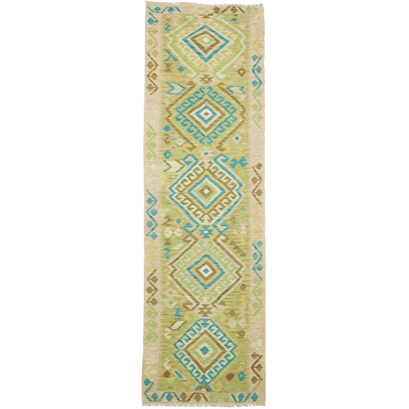 Rug Kilim Afghanistan 87x287 Beige Green