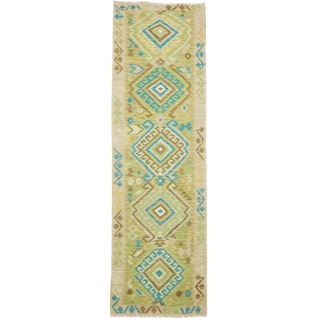 Rug Kilim Afghanistan 87x287 Beige Green