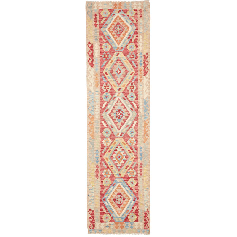 Rug Kilim Afghanistan 78x282 Red Blue