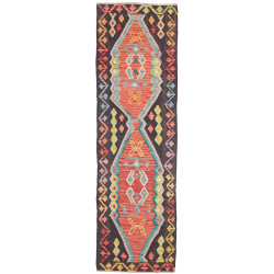 Rug Kilim Afghanistan 69x236 Charcoal Grey Cora