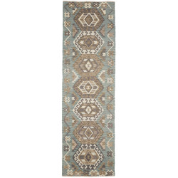 Rug Kilim Afghanistan 88x295 Teal Brown