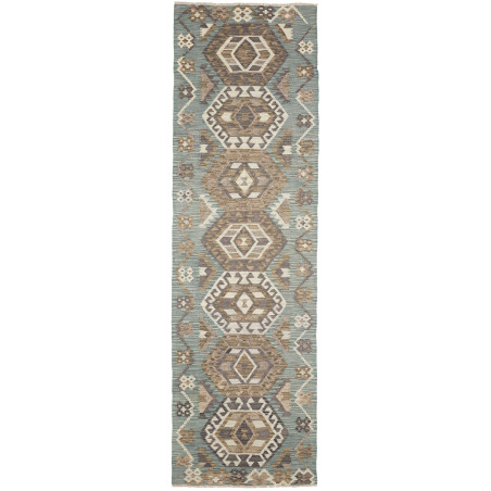 Rug Kilim Afghanistan 88x295 Teal Brown
