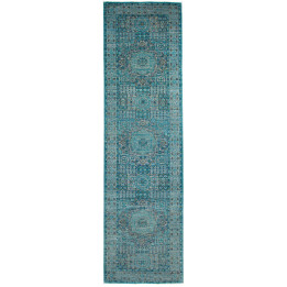 Tappeto Originale Kairo Pakistan 80x293 Azzurro