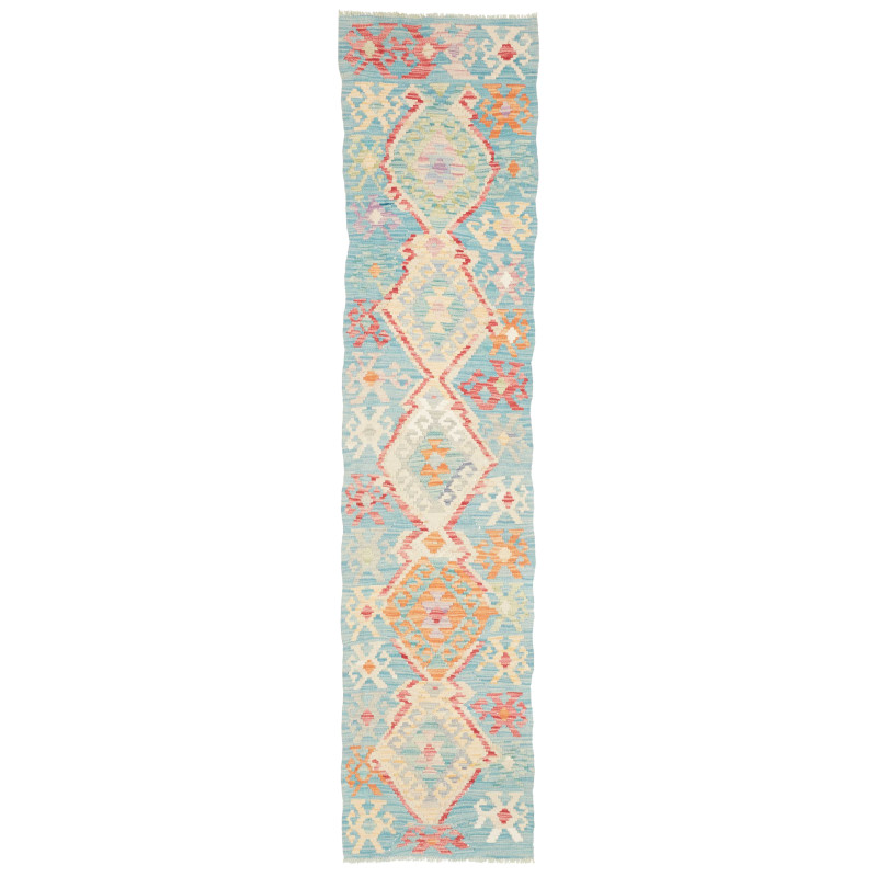 Rug Kilim Afghanistan 53x241 Blue Turquoise