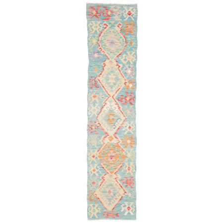 Rug Kilim Afghanistan 53x241 Blue Turquoise