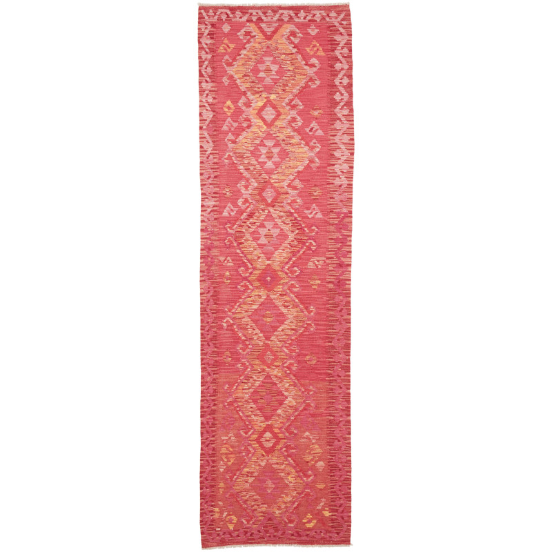 Rug Kilim Afghanistan 77x287 Coral Pink Orange