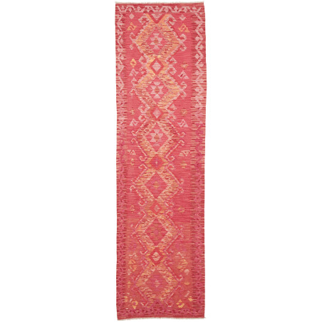Rug Kilim Afghanistan 77x287 Coral Pink Orange