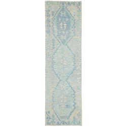 Rug Kilim Afghanistan 87x296 Light Blue Aquamar