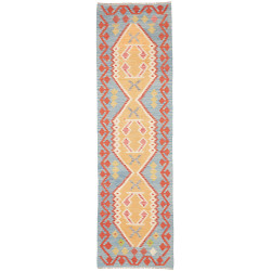 Rug Kilim Afghanistan 73x251 Sky Blue Golden Ye
