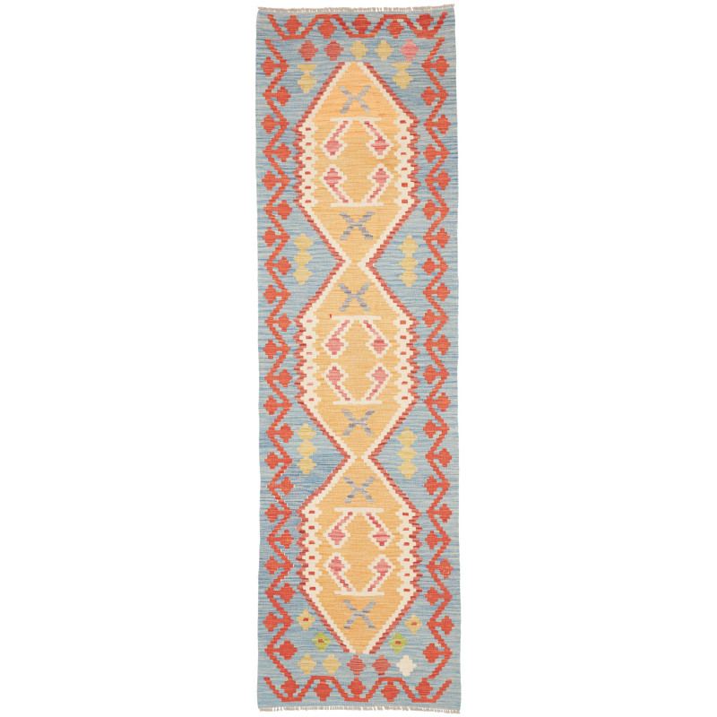Rug Kilim Afghanistan 73x251 Sky Blue Golden Ye