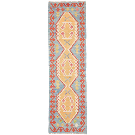 Rug Kilim Afghanistan 73x251 Sky Blue Golden Ye