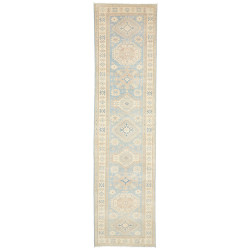 Rug Kazak Afghanistan 88x352 Pale Sky Blue Crea