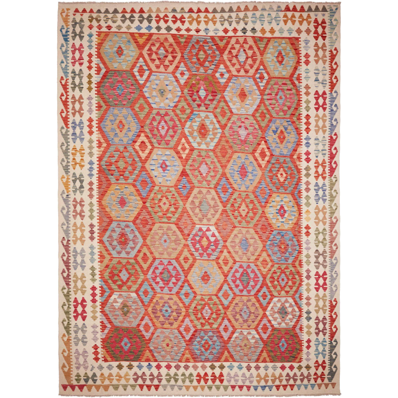Kilim 253x351 Cm Kilim Afghanistan, Hand-carded Wool, Cotton
