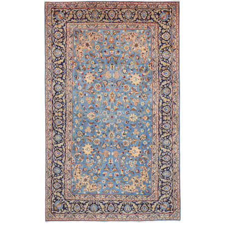 Rug Kashan Persia 205x333 Sky Blue Navy Blue