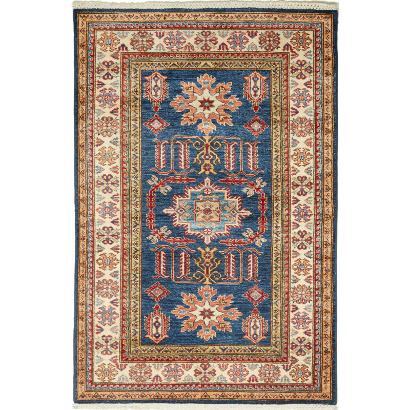 Rug Kazak Fine Pakistan 102x156 Blue Terracotta