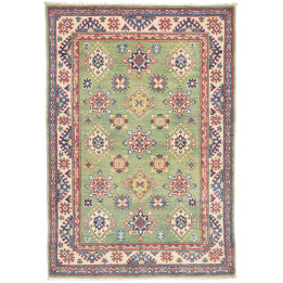 Hand Made Rug Kazak Afghanistan 100x149 Green B