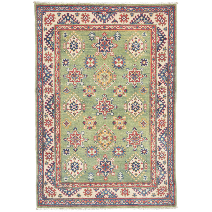 Hand Made Rug Kazak Afghanistan 100x149 Green B