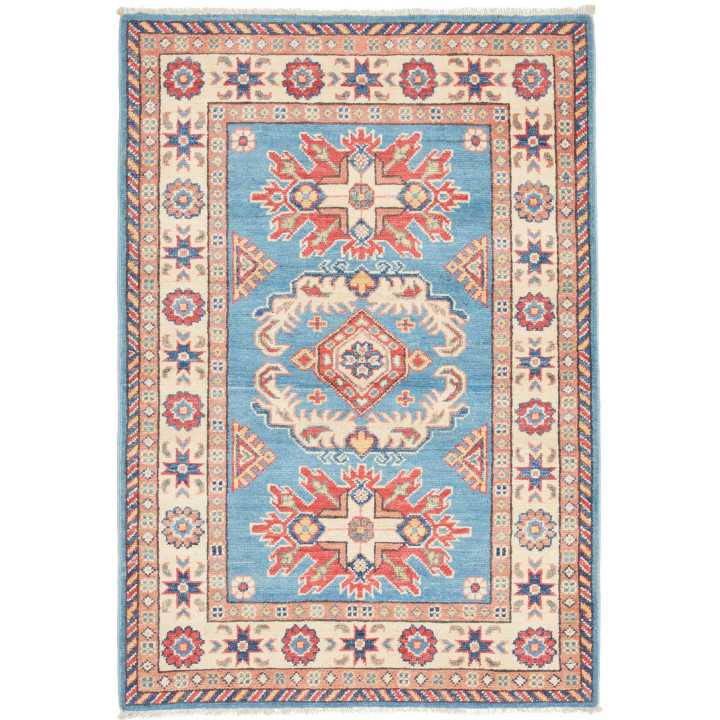 Hand Made Rug Kazak Afghanistan 84x122 Light Bl