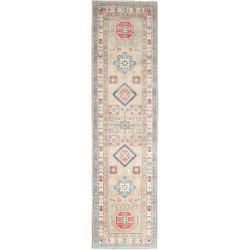 Rug Kazak Afghanistan 84x307 Light Greenish Gre