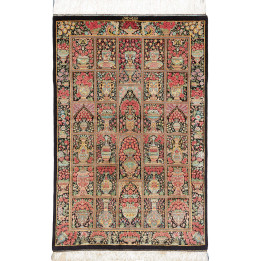 Tappeto Originale Ghom Seta Persia 78x120 Nero