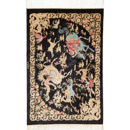 Tappeto Originale Ghom Seta Persia 60x91 Nero B