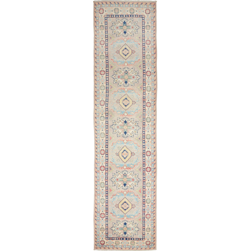 Rug Kazak Afghanistan 71x318 Beige Light Blue N