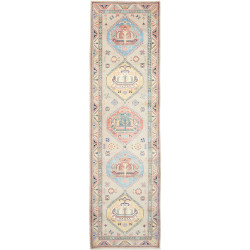 Rug Kazak Afghanistan 86x307 Beige Blue Terraco
