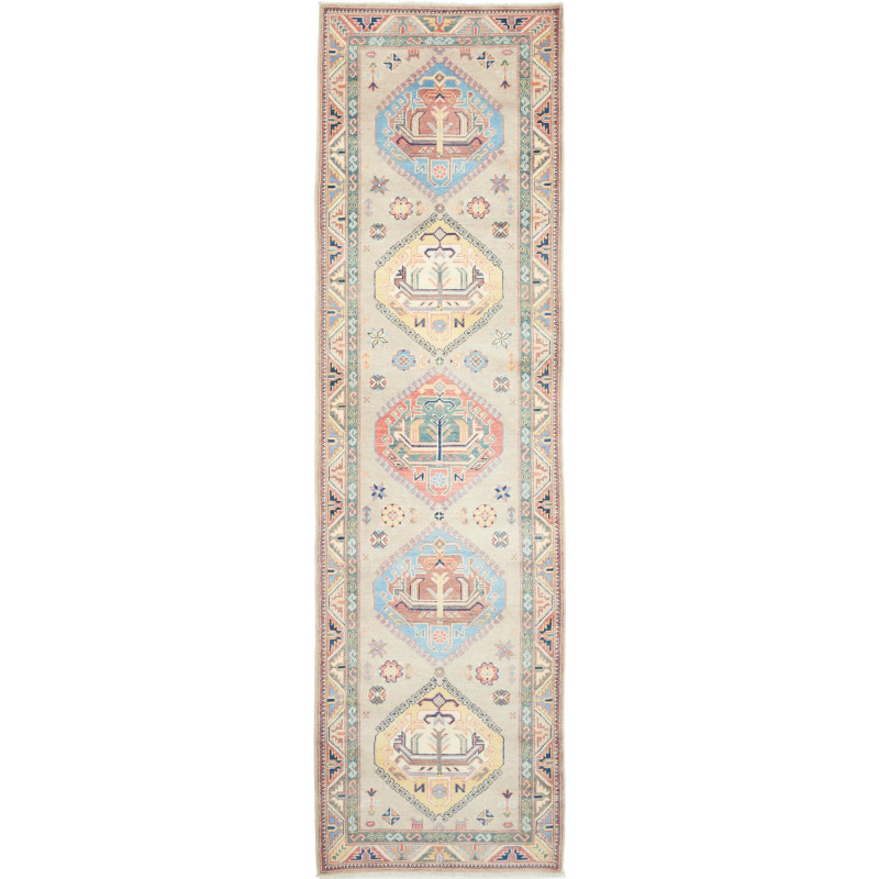 Rug Kazak Afghanistan 86x307 Beige Blue Terraco