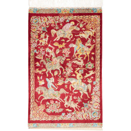 Tappeto Originale Ghom Seta Persia 60x95 Rosso
