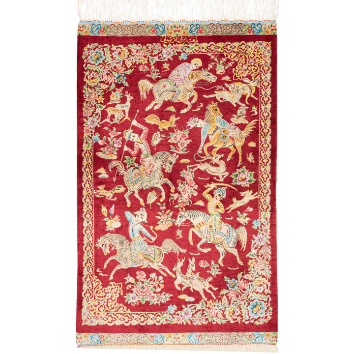 Tappeto Originale Ghom Seta Persia 60x95 Rosso