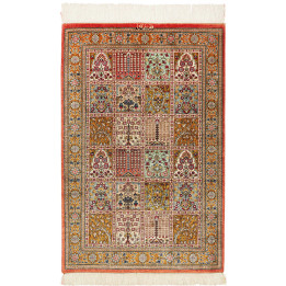 Hand Made Rug Ghom Silk Persia 58x90 Multicolor