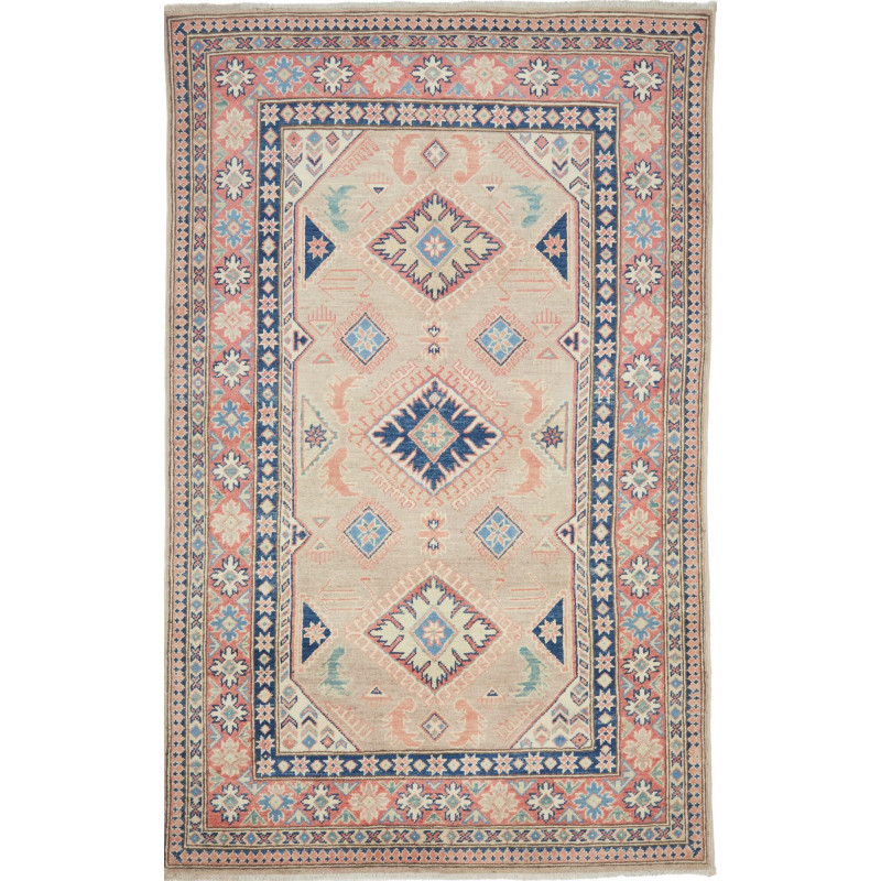 Rug Kazak Afghanistan 116x186 Beige Blue Coral