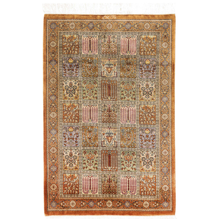 Tappeto Originale Ghom Seta Persia 59x90 Ocra R