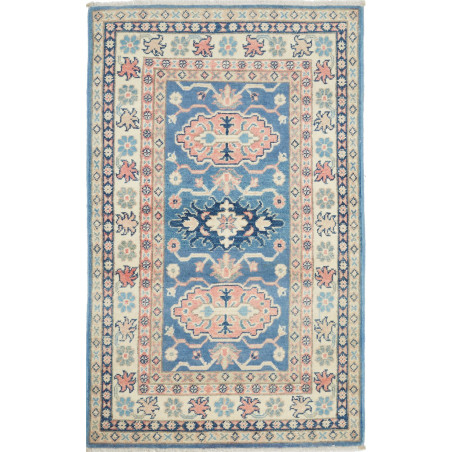 Rug Kazak Afghanistan 77x130 Blue Cream Antique