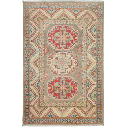 Rug Kazak Afghanistan 81x126 Grey Red Cream Blu