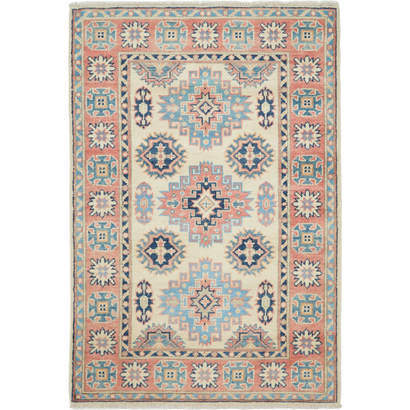 Rug Kazak Afghanistan 87x131 Cream Light Blue T