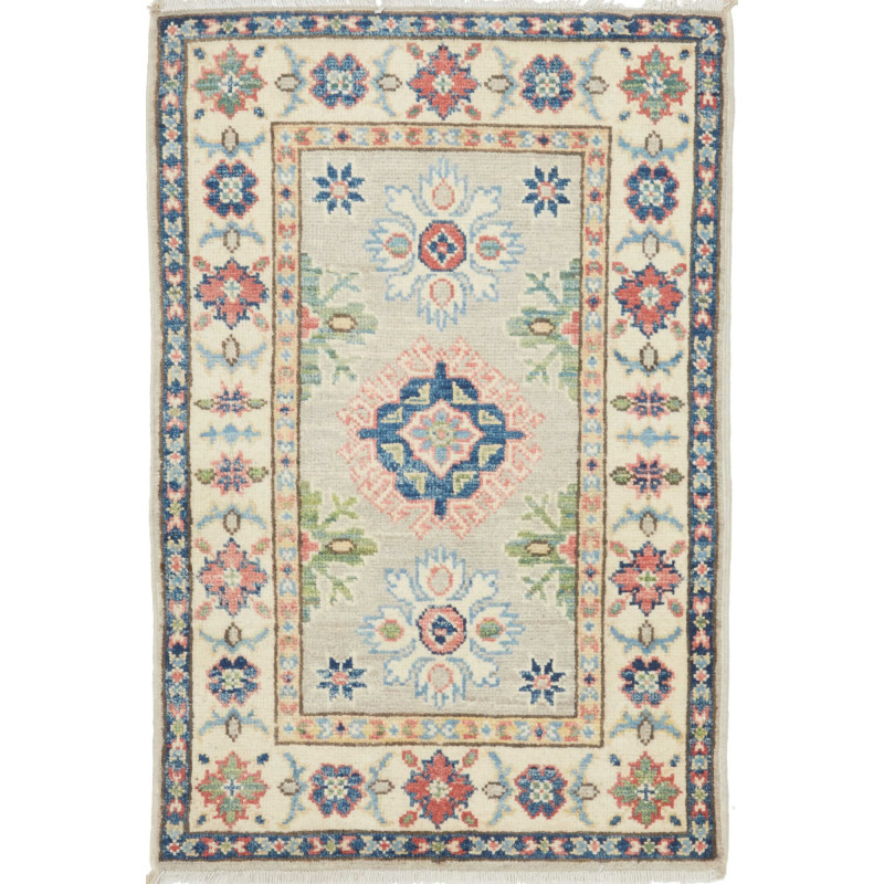 Rug Kazak Afghanistan 61x90 Light Grey Cream Co
