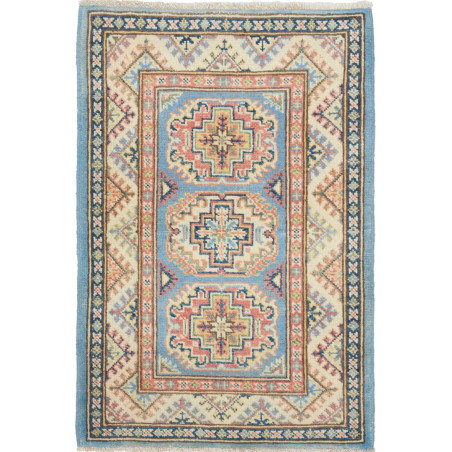 Rug Kazak Afghanistan 61x89 Sky Blue Cream Beig