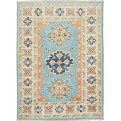 Rug Kazak Afghanistan 64x86 Sky Blue Cream Oran