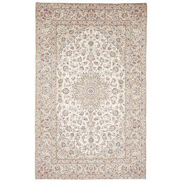 Hand Made Rug Kashan Persia 194x306 Ivory Gray
