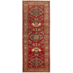 Rug Kazak Fine Pakistan 76x203 Deep Red Cream D