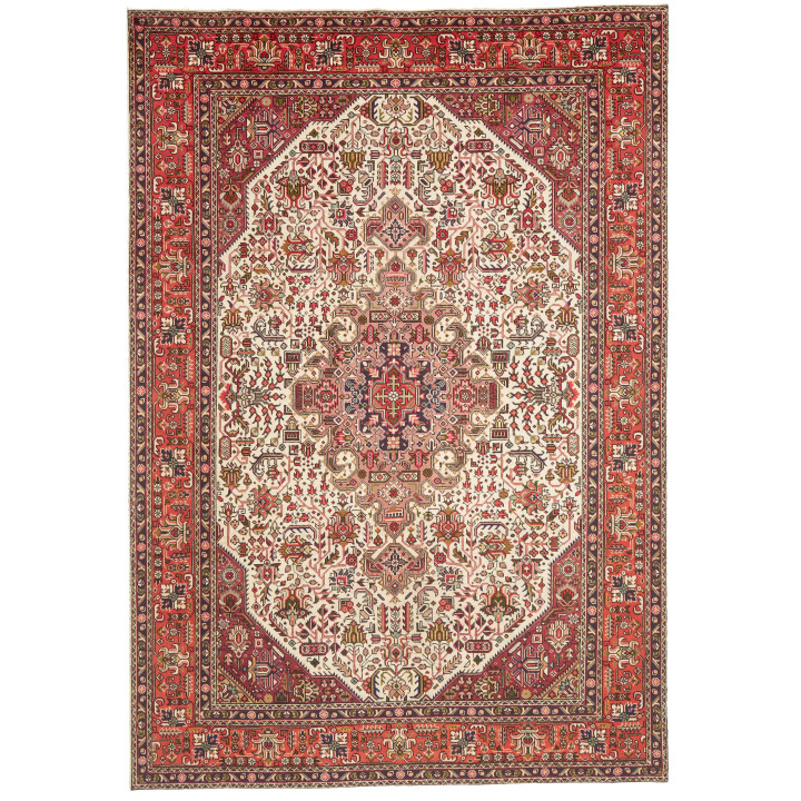 Hand Made Rug Tabriz Persia 202x298 Red Ivory